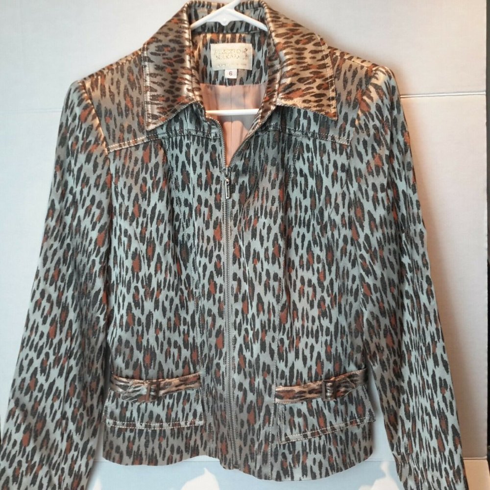 Alberto Makali Zipper Jacket Vintage Style Animal